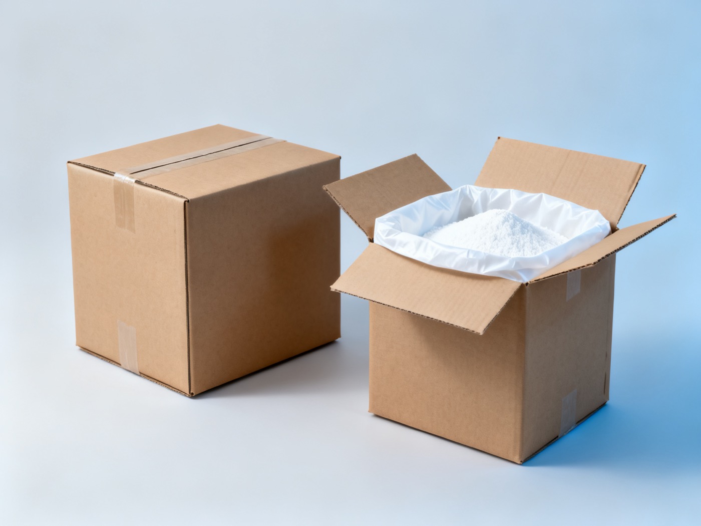Corrugated export carton with inner liner bag
