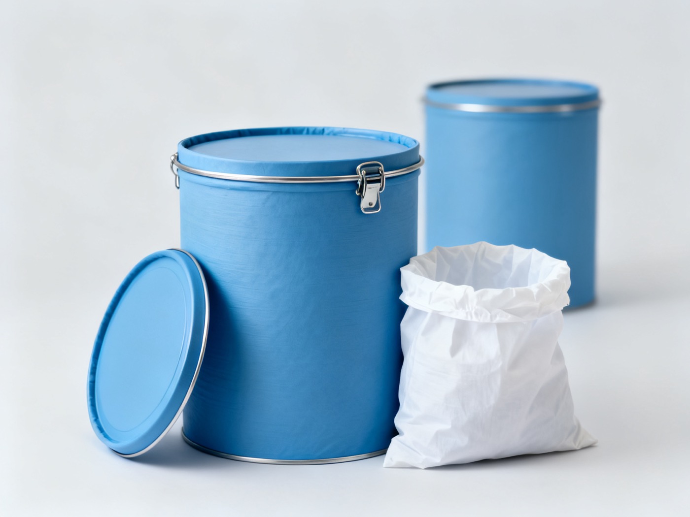 Fiber drum with locking ring lid and inner liner bag
