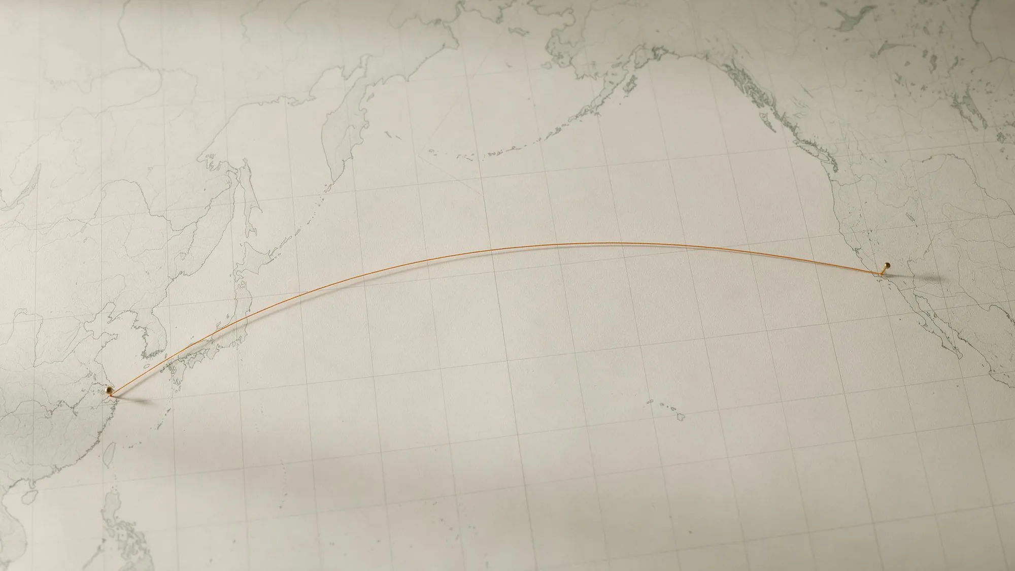 Illustrated supply route between China and the United States